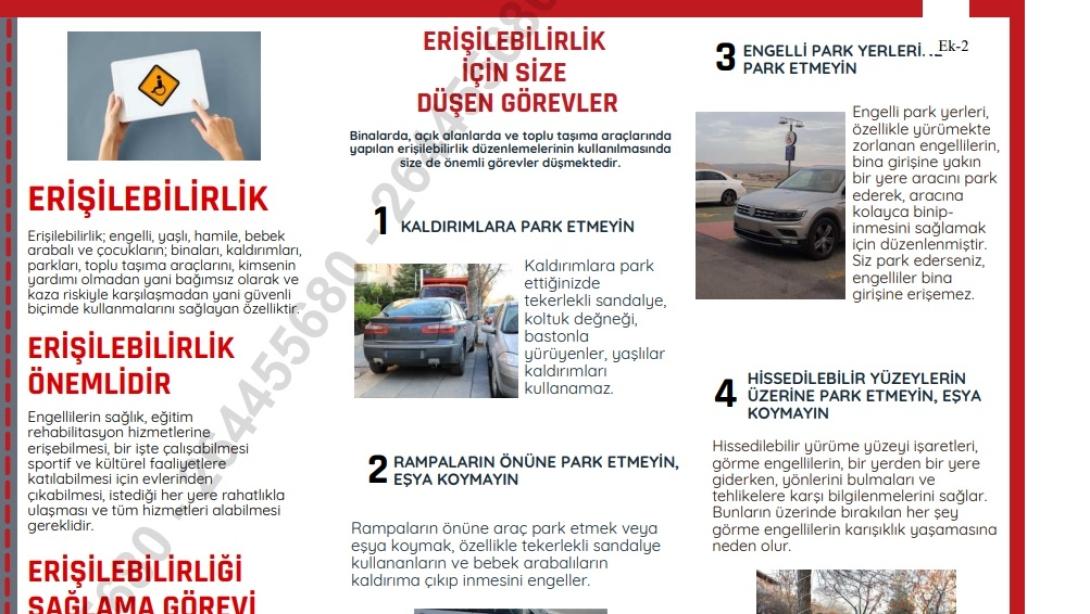 ''TRAFİKTE BENİ GÖRÜN'' Engelli ve Yaşlı Bireylerimizin Trafik Güvenliğinin Sağlanması Konusunda Bilgilendirme Broşürü
